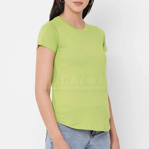 Camisetas de Mujer Nuevas a la Moda, las Más Populares, Ecológicas, 100% Algodón, Transpirables, de Secado Rápido, Casuales, de Manga Corta, de Color Sólido - Product Image 3