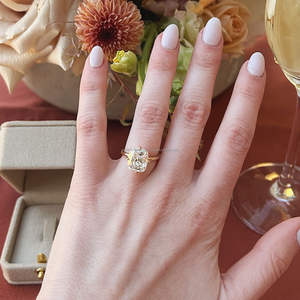 IGI/GIA Lab Grown Cut Diamond Vintage 14k jaune mariage/bague de fiançailles unisexe or blanc fin pour anniversaire fête-digne - Product Image 1