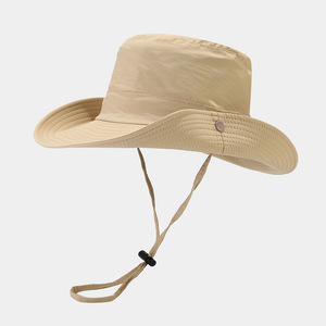 Sombrero de Pescador Negro Unisex, Ajustable, Transpirable, Impermeable, de Lona de Poliéster, para Exteriores, Primavera, Verano, Casual - Product Image 4
