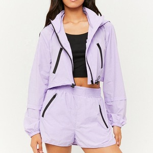 2026 Latest Design Custom Windbreaker Tracksuits Set Women's Unique Style Windbreaker Short Sets - Product Image 1