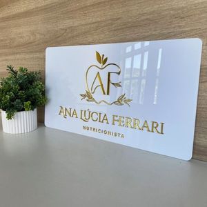 Luxury <b>Acrylic</b> LED Name Plate for Home Office Salon | Premium Golden <b>Mirror</b> Custom Name Board Wall Sign Office Plaque <b>Acrylic</b> - Product Image 2