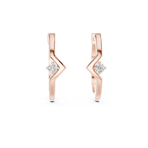 Boucles d'oreilles en or blanc 14 carats avec diamants ronds pour femmes |   Bijoux de mariée |   Nouveau diamant cultivé - Product Image 3