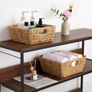 Wholesale Woven Water Hyacinth Nesting Storage <b>Baskets</b> with Handles for <b>Shelf</b> & Home Decor Gift <b>Basket</b> from Vietnam - Product Image 2