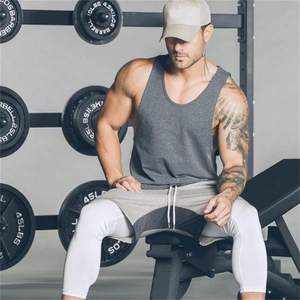Camiseta sin mangas atlética para hombre, prenda de vestir, ligera, de alta calidad, con estampado de gel de silicona, para gimnasio - Product Image 2