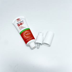 Tube en plastique PE de 30 ml et 50 ml pour l'emballage de crème solaire et de produits de soin avec bouchon pompe et capuchon à queue incurvée - Product Image 5