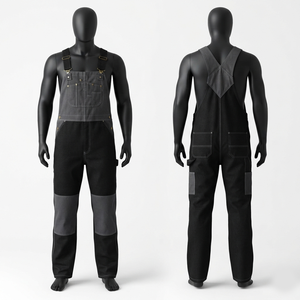 Pantalon de Travail Premium Durable en Polyester Sergé 320 GSM Haute Visibilité Certifié CE Anti-Bactérien Imperméable Noir Charbon avec Genouillères - Product Image 1