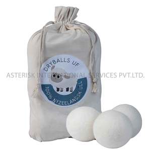 Bolas de secado de lana sin químicos sin perfume ecológico blanco XL tamaño 6 paquete 7cm bolas de fieltro compostables logotipo personalizado disponible - Product Image 4