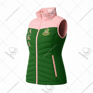 Gilet matelassé Alpha Kapa Alpha prêt à être expédié, gilet matelassé de haute qualité, gilet rembourré universitaire, gilet matelassé isolé pour femmes - Product Image 2