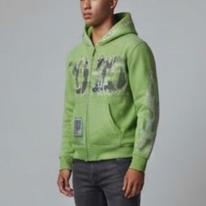 Nouveau sweat-shirt zippé vert à capuche pour homme avec impression numéro 3, poche avant, style streetwear, coupe régulière, idéal pour l'automne - Product Image 4