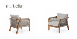 Modern Solid <b>Wood</b> Frame Cushioned 4-Seater Outdoor <b>Garden</b> Sofa Set with Rope Side <b>Table</b> for Courtyard Balcony Terrace - Product Image 4