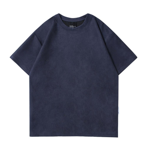 T-shirt décontracté vintage pour homme, couleur unie, coupe ample, 100 % coton, manches courtes, anti-plis, séchage rapide, écologique et respirant - Product Image 3