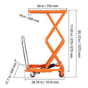 Nuovo Carrello Elevatore Idraulico da 50 Pollici con Capacità di 150 kg, Doppio Forbice Manuale e 4 Ruote Antiscivolo per Uso Agricolo - Product Image 6