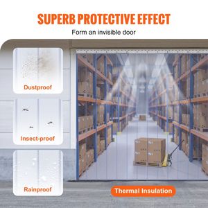 16 Strisce di PVC per Tende a Strisce, Altezza 244 cm x Larghezza 244 cm, Spessore 2 mm, Trasparenti e Lisce, per Porte Industriali con Sovrapposizione del 50% - Product Image 2
