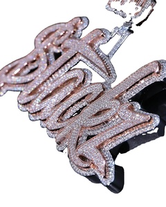 Hip Hop Stylish Custom <b>Name</b> Pendant with VVS Moissanite Diamond Trending Customized <b>Name</b> <b>Plate</b> Iced Out Pendant for Rappers - Product Image 1