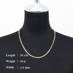 Collier en or Au750 du Japon, 50 cm, 20 g, K18 6DCW, chaîne gourmette, collier en or massif 18 carats, chaîne en gros, bracelet - Product Image 2
