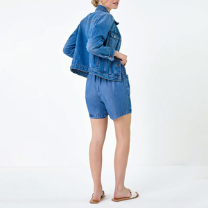 Chaqueta vaquera OEM para mujer, abrigo informal de otoño, chaqueta vaquera con botones, chaqueta vaquera oversize para damas - Product Image 4