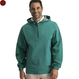 Veste coupe-vent pour homme, à blocs de couleur, avec capuche, fermeture éclair sur le devant, logo, tissu tricoté, légère, décontractée, pour l'hiver, pour l'extérieur - Product Image 5
