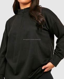 Sweat à capuche personnalisé pour femme, 100% coton molletonné, coupe ample, veste de sport avec logo frontal et fermeture éclair pour la remise en forme et l'entraînement - Product Image 5