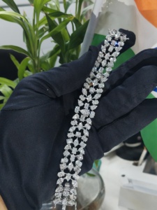 Pulsera de tenis de diamantes cultivados en laboratorio con corte múltiple en oro macizo, pulsera de lujo con diamantes en forma de pera, redondos y esmeralda, joyería fina, regalo de boda - Product Image 1