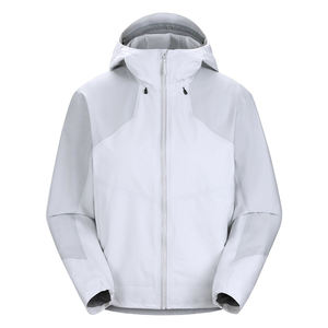 Blouson bomber en laine noire pour homme, à capuche, col montant, fermeture éclair, imperméable, sportif, décontracté, pour l'automne, coupe classique, couleur unie - Product Image 1