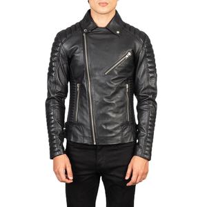 Wholesale High Quality Men's Genuine Leather Breathable Mandarin Collar Casual Winter Jacket Front Logo Customizable Design - Product Image 4