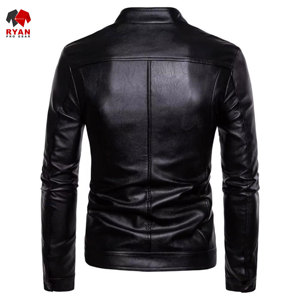 Ryan เสื้อแจ็คเก็ตหนังผ้าสวมใส่สบายพร้อมโลโก้ตามสั่ง - Product Image 4