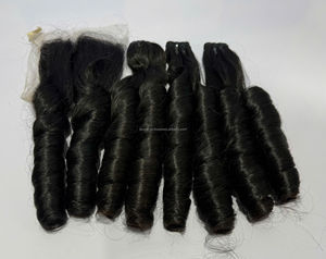 Cabello humano real Remy Vietnam, tejido doble, sin químicos, voluminoso, ondas naturales, color negro. - Product Image 2