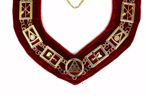 Royal Arch Mark Master Mason Collar <b>Chain</b> Red Backing Adult Size High Quality Custom Made Velvet Fabric Customized <b>Chain</b> Collar - Product Image 5