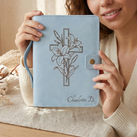 Housse de Bible en cuir véritable personnalisée, étui de Bible gravé, étui de Bible en cuir personnalisé avec monogramme, protège-livre
