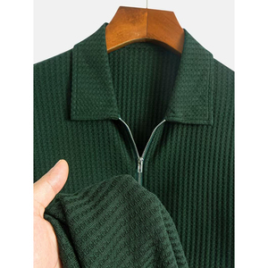 Camiseta de Manga Corta para Hombre, Tejida en Poliéster, Color Sólido, Secado Rápido, Estilo Casual, Largo Regular, Verde Oscuro - Product Image 5