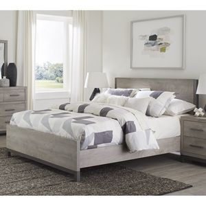 Lit Queen Size en finition gris clair, panneau en mélamine de qualité supérieure, meuble de chambre à coucher en bois élégant, 1 pièce attrayante - Product Image 3