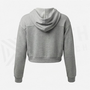 Hauts à capuche courts pour femmes, tie-dye, 100 % coton respirant, impression personnalisée en relief, vêtements de sport et d'entraînement - Product Image 2