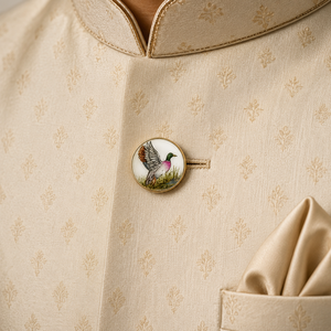 Boutons en laiton de luxe personnalisés, boutons en métal avec peinture émaillée de canard mallard, pour hommes, style campagnard, pour blazer, fermeture de costume - Product Image 3