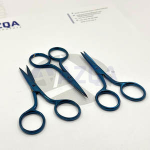 Ciseaux à broder de couleur bleue avec poignée en acier inoxydable de qualité industrielle Outil de coupe à bords lisses dentelés pour papier et tissu - Product Image 4