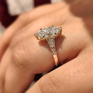 Bague de promesse d'anniversaire en moissanite taille marquise pour femme, bijou de luxe en argent sterling 925 plaqué rhodium, idéal pour les fêtes - Product Image 5