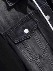 Chaqueta de Mezclilla Personalizada para Hombre, Sin Capucha, Cuello Alto, Logotipo Frontal, Detalle de Botones, Diseño Impreso, Talla Personalizable, 100% Algodón - Product Image 5