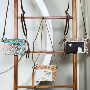 Bolsos de Mano Mini de Cuero Genuino con Herramientas de Alta Calidad, Venta al por Mayor de Fábrica 2025, Bolso de Mano con Cremallera y Correa para la Muñeca para Mujer - Product Image 4