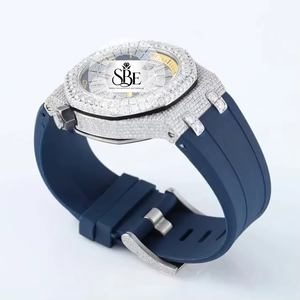 Reloj de Acero Inoxidable con Moissanita Cuadrada Personalizada, para Hombre, Movimiento Automático de Cuarzo, Diamante VVS, Hip 3BAR, 20mm 10mm - Product Image 3