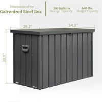 200 gallons boîte de rangement extérieure grand bac de rangement pour patio caractéristiques étanches pour coussins coussins outils de jardin verrouillable