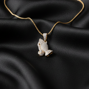 จี้เงินแท้ 925 ประดับโมอิสซาไนต์รูปมืออธิษฐาน คุณภาพ VVS2 ทรงบริลเลียนท์คัต ดีไซน์ทันสมัย เหมาะสำหรับงานปาร์ตี้ ผู้จัดจำหน่ายส่งออก ขายส่ง - Product Image 2