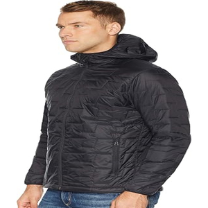 Premium Mens Lightweight Padded <b>Waterproof</b> Breathable Eco-Friendly Anti-Bacterial Hooded PU Fabric Jacket Warm Quilted Winter - Product Image 2