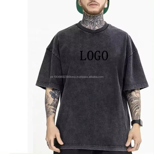 Hommes Street Wear coton t-shirt personnalisé 230 GSM Vintage lavage à l'acide t-shirt poids lourd surdimensionné blanc t-shirts pour de haute qualité - Product Image 1