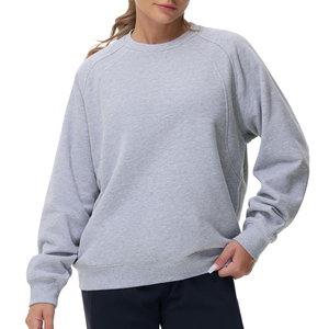 Relaxed Streetwear Private Label Women Apparel Womens <b>Sweat</b> <b>Top</b> Women's Heavyweight Sweatshirt Plain Blank Custom Logo Supplier - Product Image 4