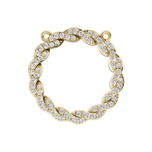 Pendentif Aarinya de luxe moderne en or plaqué 9 carats, serti de diamants de laboratoire certifiés IGI, taille brillant, avec ruban torsadé - Product Image 1
