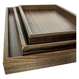 Elegante Bandeja de Servir Rústica de Madera, Hecha a Mano, de Madera Maciza, Juego de 3 Bandejas Otomanas para Servir el Desayuno - Product Image 6