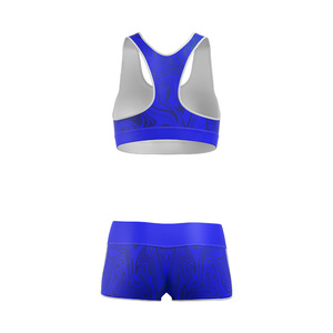 Ensemble de yoga 2 pièces pour femme, personnalisé, en spandex léger, respirant, avec soutien-gorge de sport et short taille haute élastique, col rond sans manches - Product Image 5