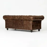 Canapé modulaire convertible Chesterfield vintage en tissu marron, capitonné, avec accoudoirs roulés, meubles de salon, ensemble de décoration de luxe pour la maison