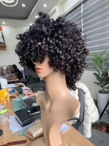 Pelucas rizadas para mujer, cabello largo rizado, peluca ondulada negra para mujer, cabello humano 100% real de Vietnam - Product Image 6