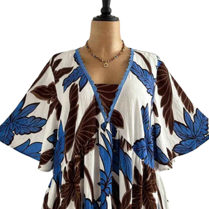 Vestido Midi con Estampado Floral para Mujer, Vestido Casual de Manga Corta - Product Image 6