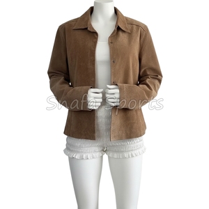 แจ็คเก็ตหนังแท้ผู้หญิงรุ่นล่าสุด แขนยาว สีพื้น สำหรับสุภาพสตรี รับออกแบบโลโก้ OEM เสื้อผ้าฤดูหนาว - Product Image 2